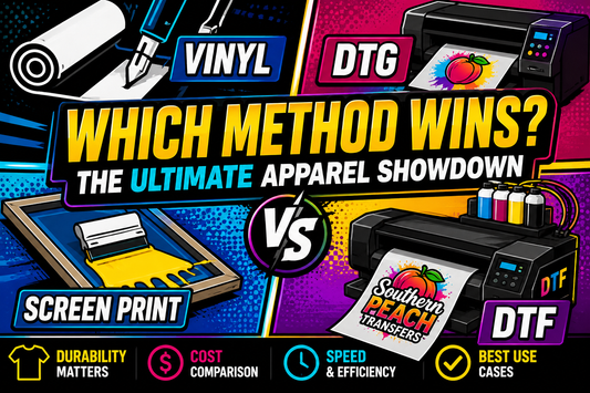 Vinyl vs. DTF vs. DTG vs. Screen Printing: Which Method is Best for Your Needs?